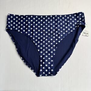 Outdoor Oasis Women's Star Bikini Swimsuit Bottom Size 1X Blue Stars